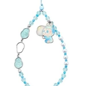 Blue Beaded Kids Necklace with Bunny Charm